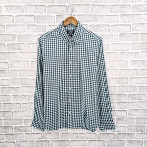 VINCE Men's Cotton Button up Shirt in Blue Gray gingham check size Large
